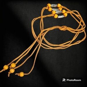3/$30 Beaded Faux Suede Beaded Hippie Lariat Festival Waist Tie